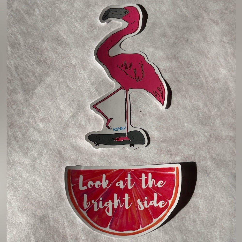 Ripndip Flamingo Skateboard Sticker Grapefruit Bright Side Graphic Pack
